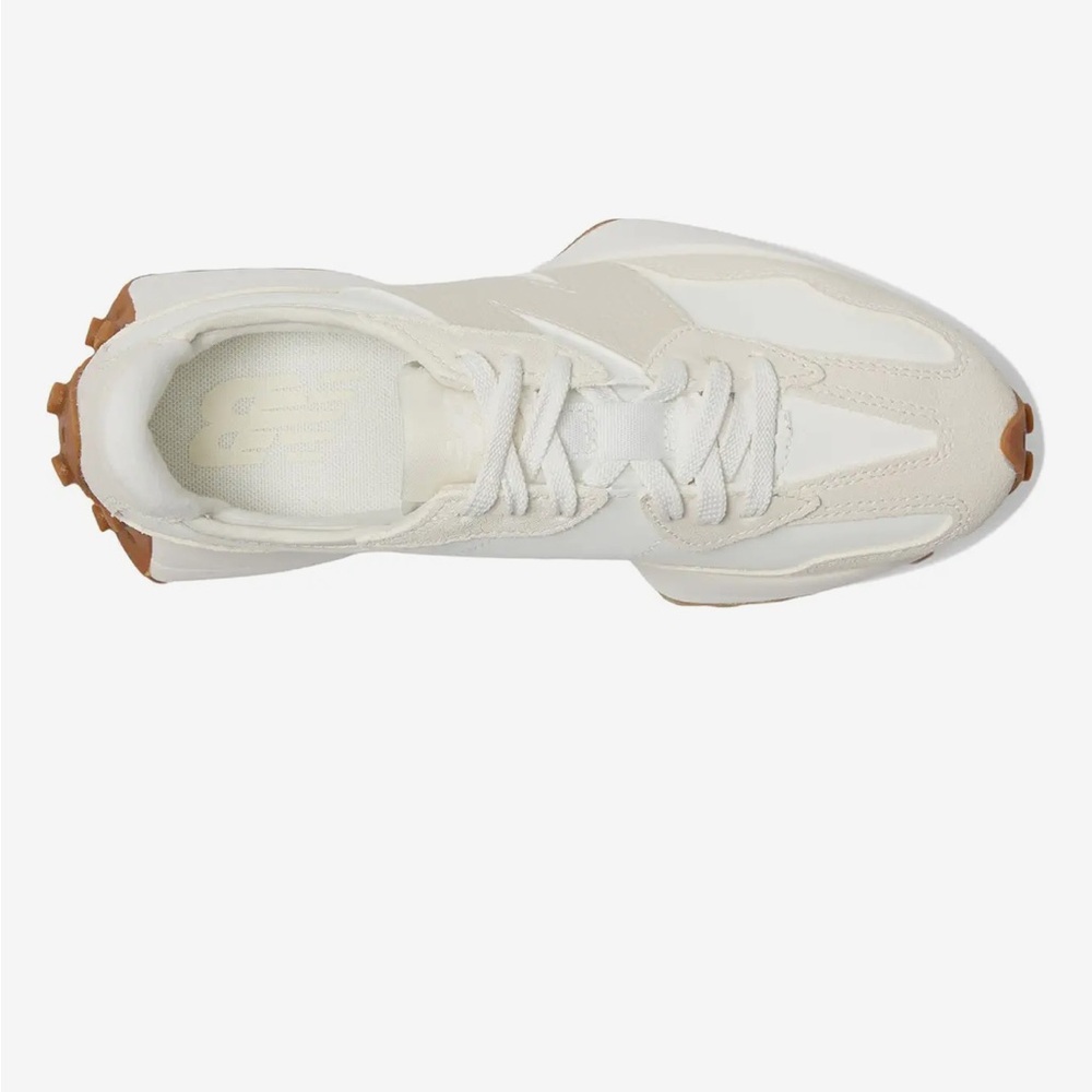 New Balance Classics 327 Women's Sneakers in White and Tan - Picture 3 of 5